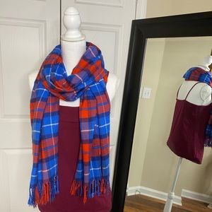 Plaid Fringe Scarf